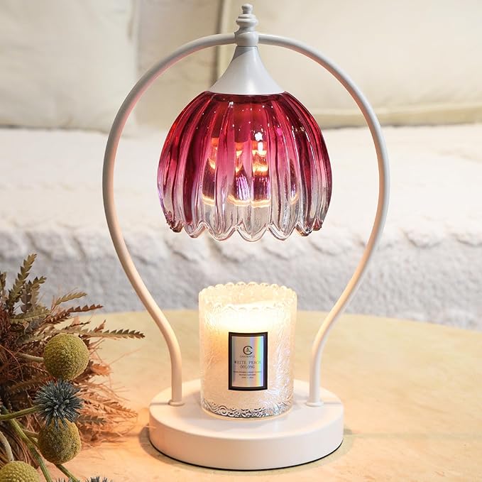 GOODBUY Candle Warmer Lamp with Timer: Dimmable Scented Candle Warmer Aromatherapy Lamp for Home Decor, Ideal Housewarming Birthday Wax Warmer Light Gift, Includes 2 Bulbs