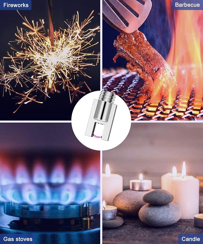 Candle Lighter, USB Charging Flame Candle Electronic Arc Lighter with LED Battery Display Safety Switch, Longer Flexible Neck for Camping BBQ Gas Stoves and Fireworks (Black)