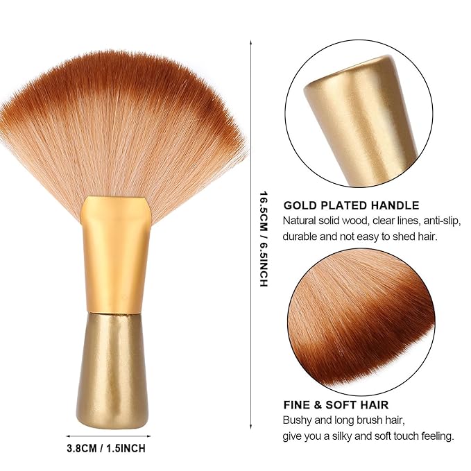 Soft Fan-Shaped Neck Duster Brush, Large Sweep Hair and Face Cleaning Brush for Salon Stylists and Barbers