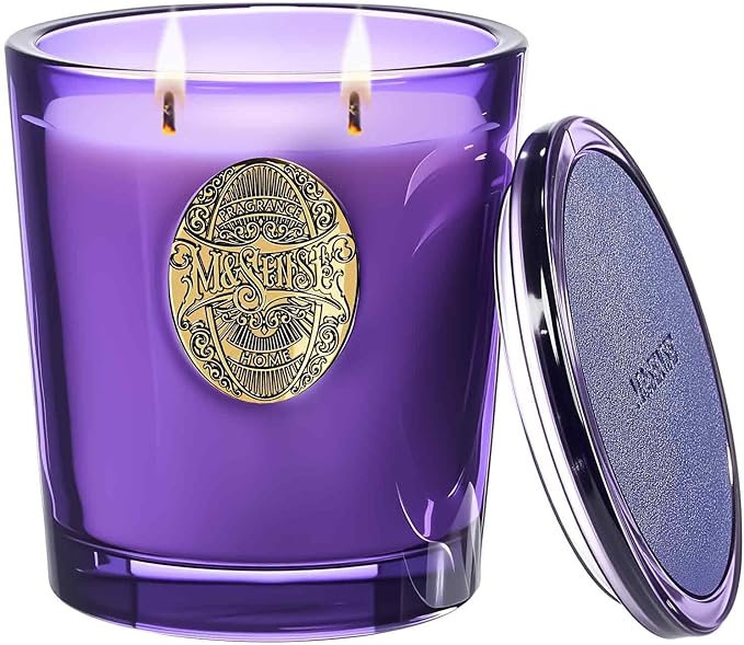 M&SENSE Large Two-Wick Strong Soy Candle | Berry Rose & Purple |19.8 oz, 120H Burn Time | Luxury Scented Candle for Relaxation, Gifting, Home Décor | Ideal for Bedroom, Office, Party Ambiance