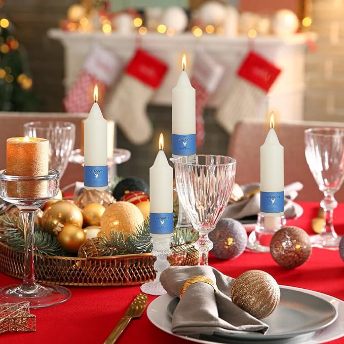 Handmade Unscented Milk White Taper Candles Long Burning 5 Inch Cute Candlesticks with Elegant Design Smokeless Candles for Home Décor Wedding