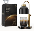 AIKUT Candle Warmer Lamp, with 2 Bulbs,Timer & Dimmer,Compatible with Large Yankee Candle Jars,3 Wick Candles,Height Adjustable Electric Top Melter,110-120v, (Black Marble)