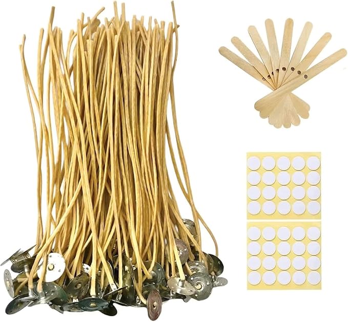 100 PCS 8 inch Hemp Candle Wicks kit, 2.5mm Beeswax Candle Wicks for DIY Bulk Natural Candle Wicks for Beeswax Candle Making