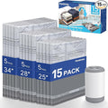 Fantictas Travel Vacuum Storage Bags with Rechargeable Air Pump, 15 Pack Portable Space Saver Bags, Compression Bags for Clothing, Bedding, Seasonal Storage & Packing Bags for Moving