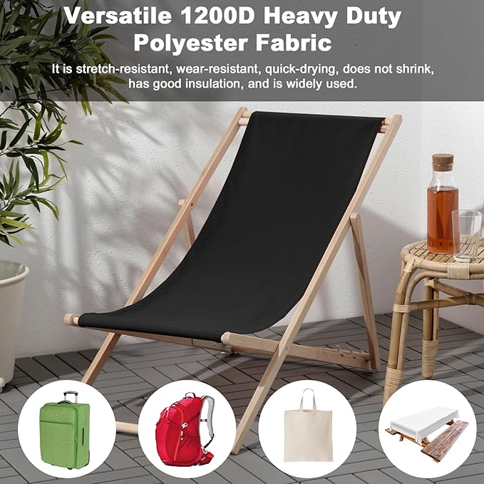 Thickened Waterproof Canvas Fabric by The Yard 1200D 58" W Outdoor Upholstery Material Heavy Duty Fabric Water Resistant Sewing Material for Chair Patio Cushion Purse Bag 10 Yard Grey