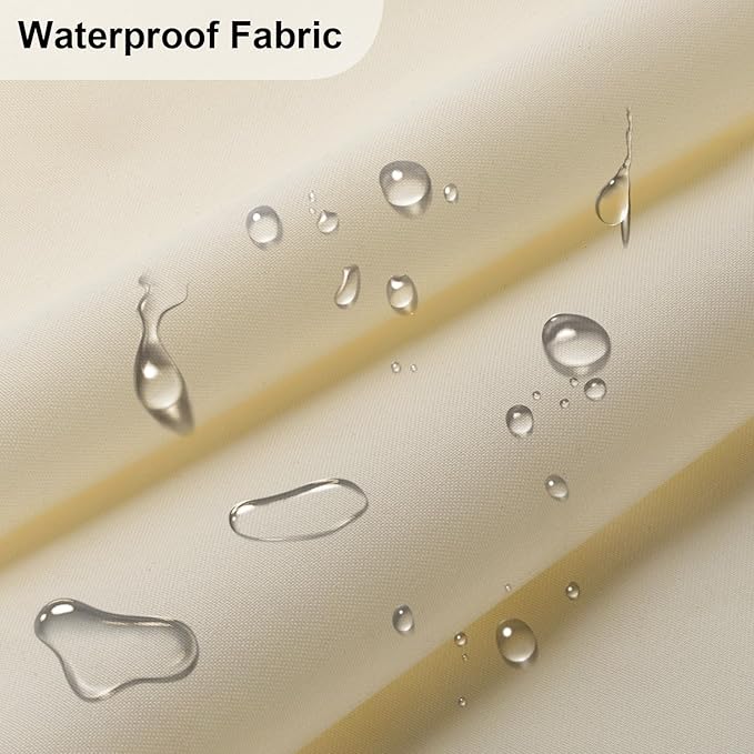 Waterproof Canvas Fabric - 58" Wide 600D Upholstery Polyester Material - Durable Indoor Outdoor Water Resistant Fabric for Furniture Cover Cushion Home Awning Tent (600D White, 1 Yard)