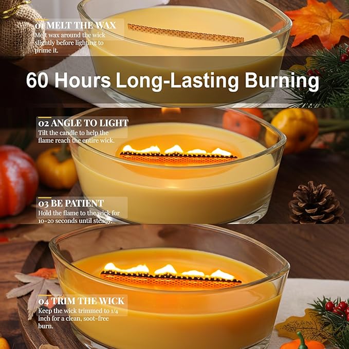DEVI Pure Beeswax Candles Jar Candles 14oz, Large Bees Wax Candles for Home Unscented, Gifts for Women & Men, 60 Hours Burning, Non Toxic Candles, Paraffin-Free