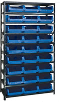 Quantum Storage Systems MSU-531BL Solid Heavy Duty 10 Shelves 27 MAGNUM Blue Bins 75" H x 42" W x 18" D