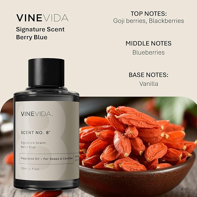 VINEVIDA [4oz] Berry Blue - Fragrance Oil for Candle & Soap Making - Made in USA