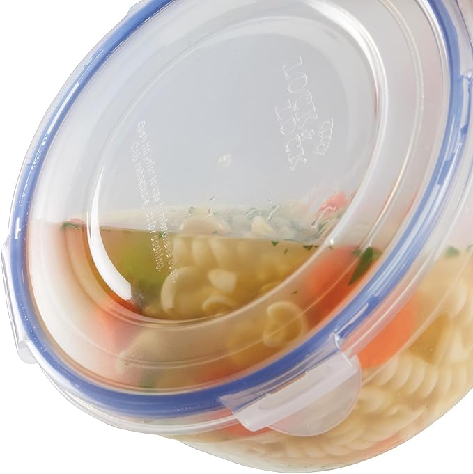 LocknLock Easy Essentials Food Storage lids/Airtight containers/Stackable, BPA Free, 6 Piece, Clear (Pack of 4)