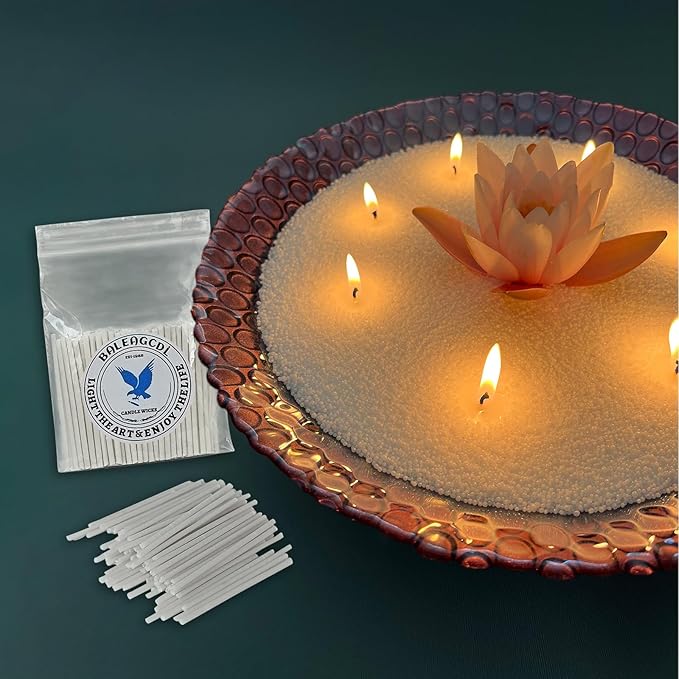 Pearled Candle Extra Wicks 400 Pack for Pearled Candle Making - 2 Inch White Cotton Candle Wicks in Bulk for Candle Making DIY