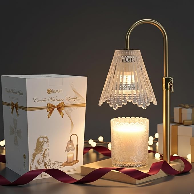 Candle Warmer Lamp with Timer - 6.3'' Dimmable Candle Lamp Warmer, Christmas Birthday Gift for Women & House Warming with Flameless Fragrance, Room Decor Gold Lamp for Mom Gifts