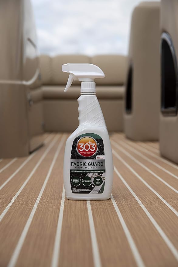 303 Products Marine Fabric Guard – Water Repellent & Stain Shielding Fabric Spray, Safe for All Outdoor Upholstery, Simple & Easy to Use, Protectant Spray for Boats, 32oz (6 Pack)