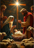 MOGTAA Christmas Diamond Art Kits for Adults, Jesus Nativity 5D Diamond Painting Kits for Adults Beginner, DIY Round Diamond Dots for Adults, Gem Art for Home Wall Decor 12 X 16 Inch