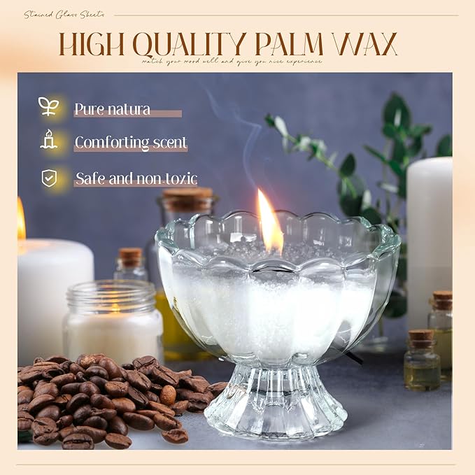 MTLEE Pearled Candle 4.4 lb Coffee Scented Sand Candle Wax Kit with Gift Box 100 Wicks Refillable Jar White Beaded Wax Gift Set for Friends Mother Lover Women Family