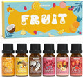 ARVIDSSON Fruits Essential Oils Set, Natural Fruity Fragrance Oil for Candle & Soap Making - Sweet Orange, Pineapple, Coconut, Cranberry, Peach, Strawberry, Aromatherapy Diffuser Oils Gift Set