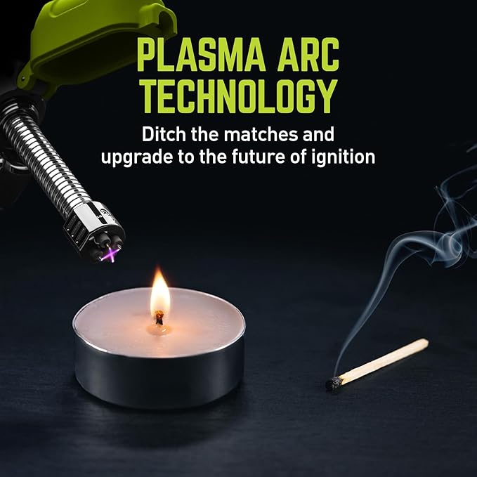 True Plasma Lighter XRL | Flameless and Fuel-Free, Plasma Arc Technology, 100+ Ignitions on a Single Charge, Windproof, Water-Resistant, Compact and Rugged Design - Gray/Blue