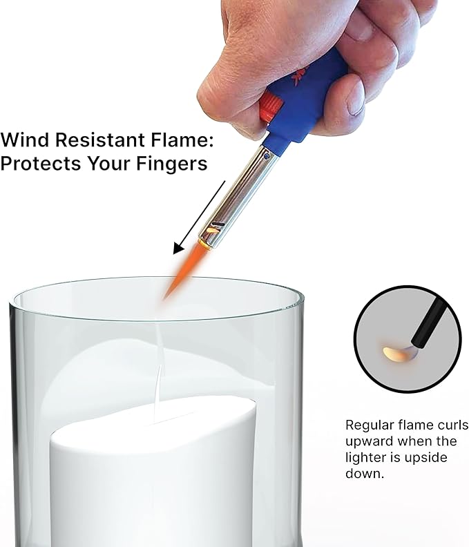 MK Lighter 4PCS Candle Lighters with Refillable, Windproof Flame, Ideal as Lighter for Candle, BBQ, Random Colors (Tone-4PC)