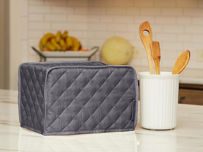 Covermates Keepsakes Toaster Cover – Quilted Appliance Protector for Coutertop Bread Ovens – Dust & Stain Resistant, Washable Slip‑On Design for Countertop Storage, Slate
