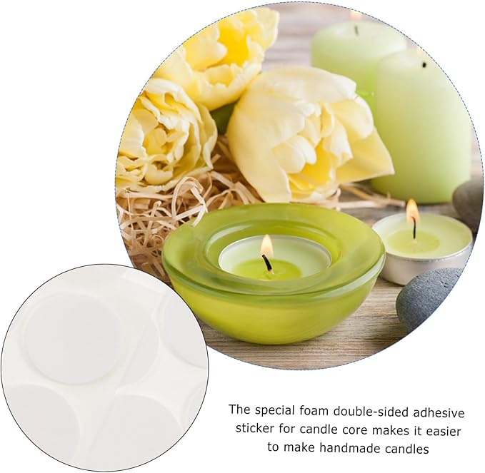 20pcs Double Sided Adhesive Candle Wick Stickers for Candle Making Essential Wick Dot Adhesive for Crafting