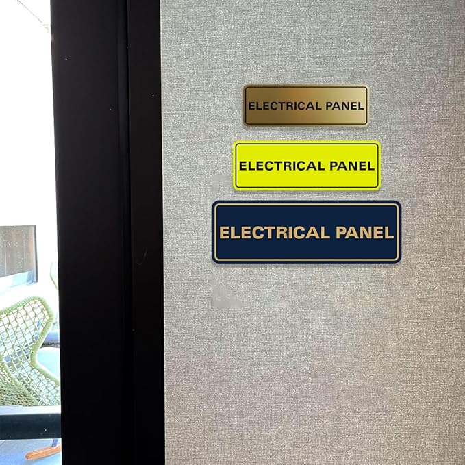 All Quality Standard Electrical Panel Wall or Door Sign - Durable Material | Clear and Functional Sign | Easy Installation‌ -Red - Large (10 Pack)