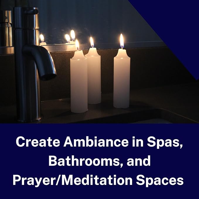 12-Hour White Candle – Long-Burning, Dripless, Smokeless Plumber's Candles Ideal for Candle Lanterns, Luminaries, Camping, Emergency & Survival Preparedness (200)