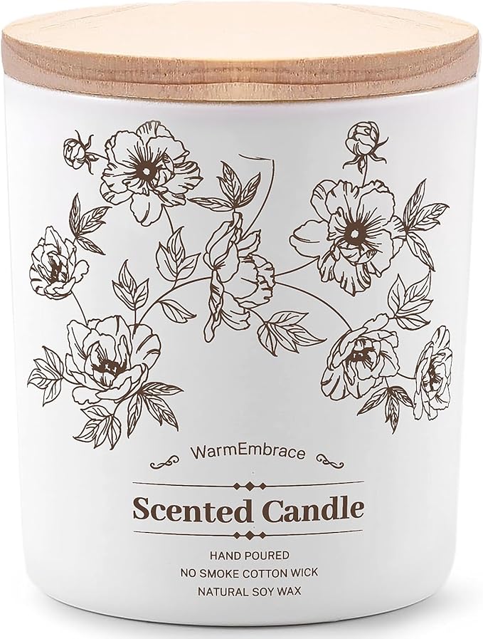 Deluxe Scented Candle for Women & Men, Vanilla Coconut Soy Wax Candle, 9.2 Oz Jar Candle for Home, Scented-80 Hour Long Lasting Burning, Suitable Present for Mom