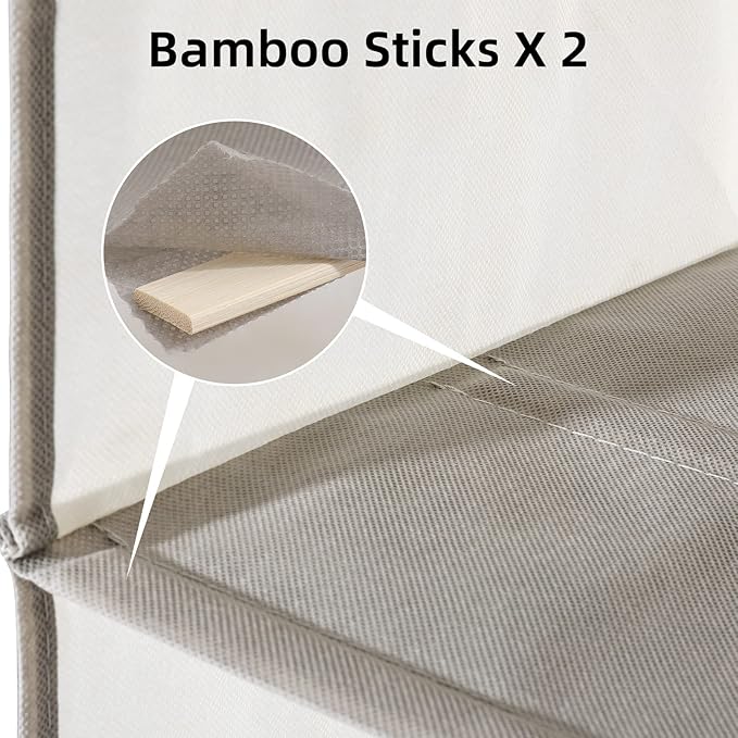 2 Packs Hanging Closet Organizer Storage, 6-Shelf Hanging Shelves Clothes Organizer and Storage with Side Pockets, Beige