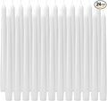 10-Inch Taper Candles - White Dripless Candlesticks Tall Unscented Tapered Smokeless Paraffin Wax with Cotton Wicks 8 Hour Natural Long Burning Candle Sticks for Household Christmas 24 Pack