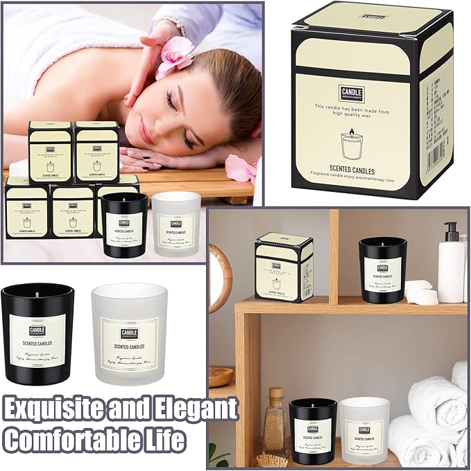 MTLEE 24 Pcs Candles for Home Scented Aromatherapy Jar Candle Gift for Women Bulk 8 Long Lasting Aromatherapy Jar Soy Wax Candle Gift for Christmas Birthday Employee(Elegant Style,Fresh Scent)