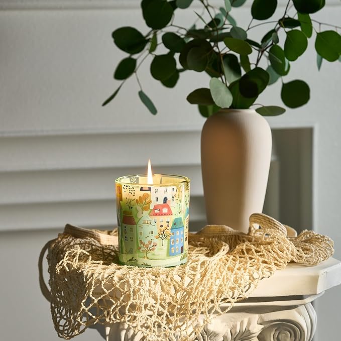 M&SENSE Fig Citrus Floral Scent Soy Wax Aesthetic Candles - 10.2 oz | Natural Fragrance for Home &Book Candles | for Housewarming, Hostess Gifts,Stress Relief