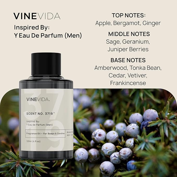 VINEVIDA [4 Oz] Inspired by: Y Eau de Parfum (Men); Fragrance Oil for Candle Making and Soap Making - Premium Candle Scents for Soy Candles