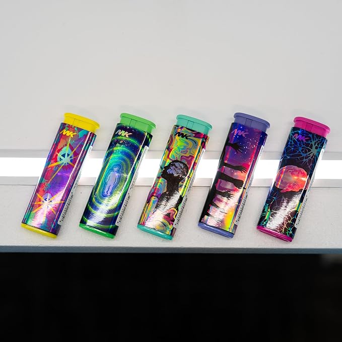 MK Wind Proof Jet Flame Lighters, 5PCS Striking Design, Ideal as Lighters for Candle, Camping, Outdoor use, Butane Refillable Lighter (Emotion-5PC)