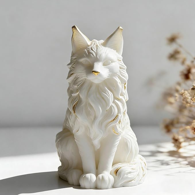 Animal Cat Mold - Cylinder Candle & Resin Mold - Resin Casting Silicone Molds for Home Decor & Candle Making Wave Spiral Mold