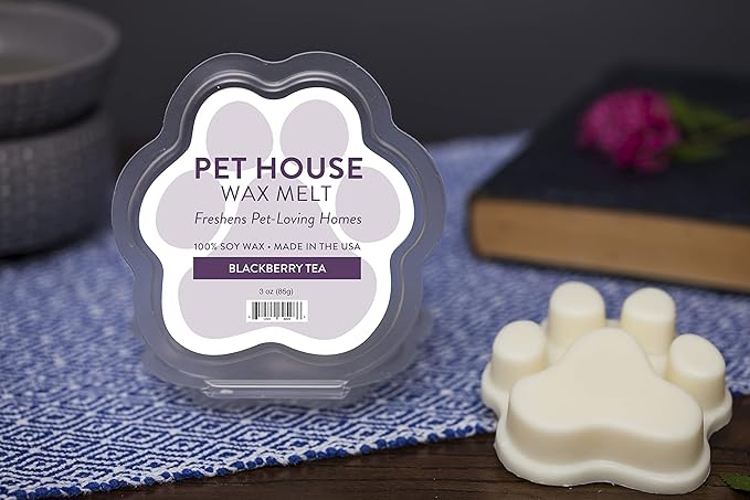 One Fur All Pet House Spring and Summer Wax Melts for Pet Odor, Natural, Plant Based Soy Wax Melts, Long Lasting Fragrance for Fresh Smelling Homes, Blackberry Tea