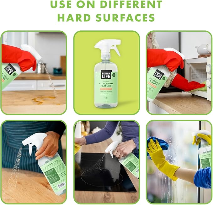 Better Life All Purpose Cleaner - Multipurpose Home and Kitchen Cleaning Spray for Glass, Countertops, Appliances, Upholstery & More - Multi-surface Spray Cleaner - 24oz (Pack of 2) Clary Sage/Citrus