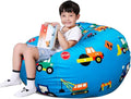Lukeight Stuffed Animals Storage Bean Bag Chair Cover Only (Ships Empty, No Filling) - Velvet YKK Zipper Beanbag Cover for Big Kids Teens, Washable Plush Toy Organizer, XX-Large 36" D x 20" H