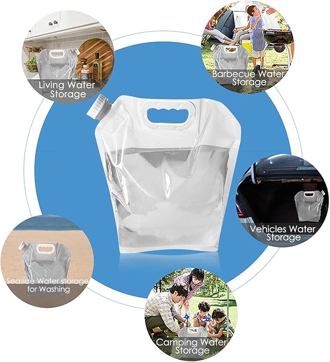 Collapsible Water Tank Container Bag, BPA Free Outdoor Folding Water Storage Carrier for Backpacking Camping Hiking Picnic BBQ Hurricane Flood Earthquake Emergencies