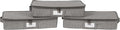 Covermates Keepsakes Zip-Top Storage Box Set, 3 Pack Heavy Duty Polyester Organizer Bins, Stackable Design, ID Window, Reinforced Handles, Closet Home Storage, Grey Heather
