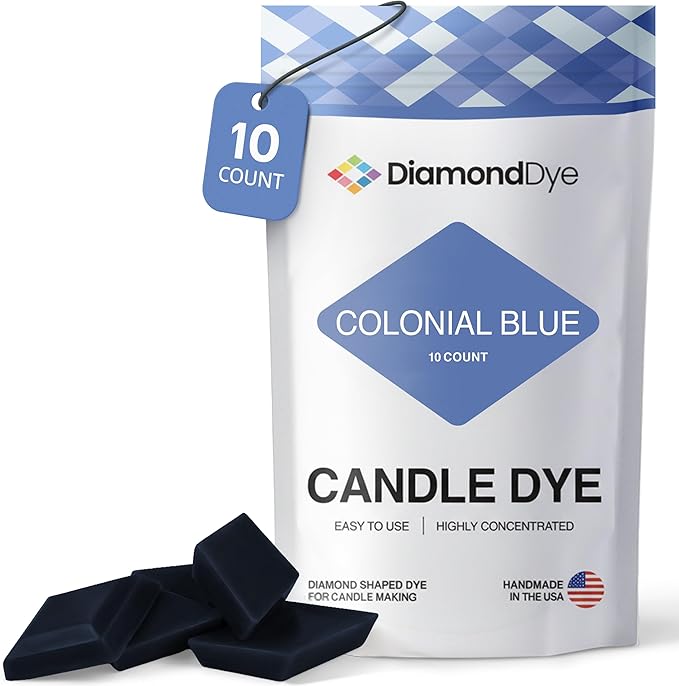 Colonial Blue Candle Dye - Made in The USA - Premium Colorants - Highly Concentrated - Popular Colors for Paraffin or Soy Wax - Great for Professionals or Hobbyist - 10 Dye Chips