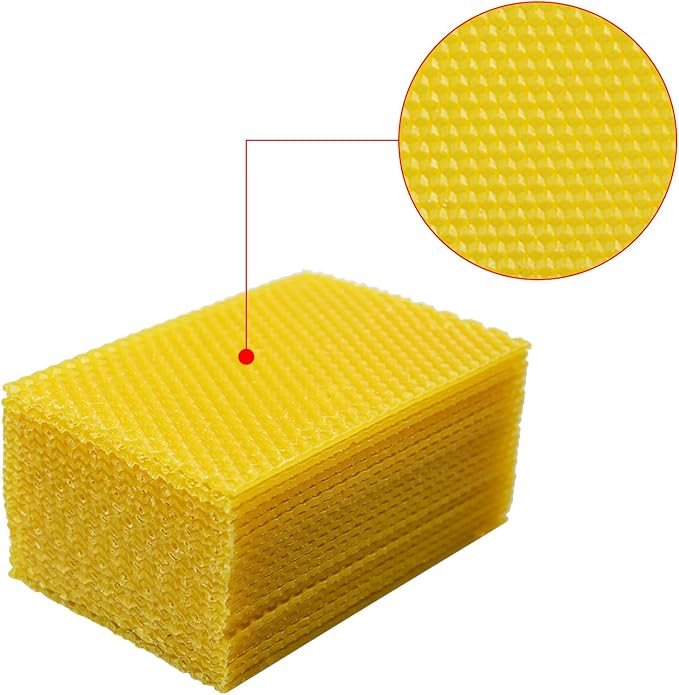 20Pcs Beeswax DIY Candle Making Kit, Natural Beeswax Honeycomb Sheets for Candle Making Beekeeping, Beehive Wax Foundation Sheets Candle Rolling Kit for Beeswax Sheets & Decorations (132 x 90 mm)