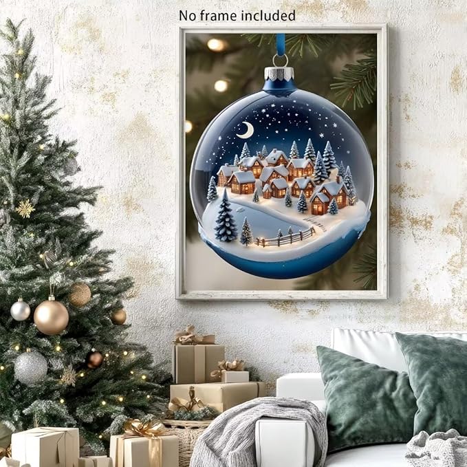 QZOTRXI Christmas Diamond Painting Kits for Adults DIY, 5D Christmas Glass Ball Diamond Art for Beginners,Round Full Drill Paintings with Diamonds Gem Art for Home Wall Decor 12x16 Inch