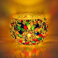 wpdash Handmade Creative Turkish Mosaic Candle Holder Round Glass Multi-Function Art Ornament Festival Atmosphere Decoration Desk Stationery Storage Home Handmade Craft