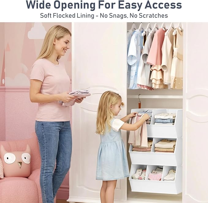 Hanging Closet Organizer Extra Large, Clothes Hanging Shelves for Closet with Divider, Collapsible Closet Storage System, Fabric Storage Bins for Home, Dorm, Rv, Sweaters, Handbags, Underwear, Sock