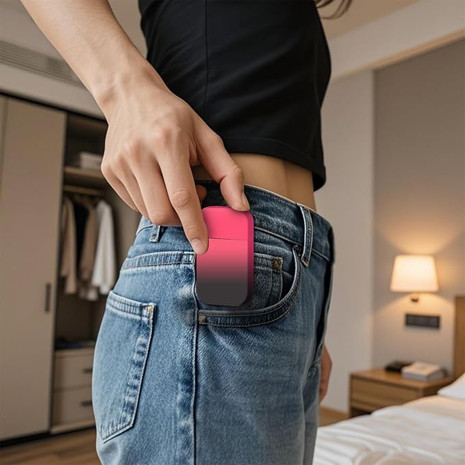 Torch Windproof Pink Flame Lighter Cute Glittery Refillable Butane Pocket Pink Lighter for Women Daily Use, Birthdays, Anniversary,Camping,Candle (Butane Not Included) (Purple&Pink) (Purple&Pink)