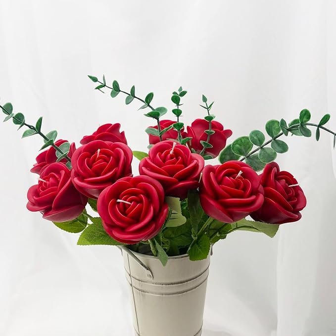 9 PCS Flower Candle Resin Molds,3D Heart Rose Tulip Daisy Peony Silicone Molds for Candle Soap Chocolate Making Valentine Mother Day Silicone Mold Rosas Silicona para Velas
