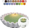 Aufien Candle Sand with Wicks, 21.4 Oz Pearled Candle, DIY Bead Powder Sand Wax Making kit Refillable Non Toxic for Handmade, Mother's Day Wedding and Halloween Christmas Decorations Green