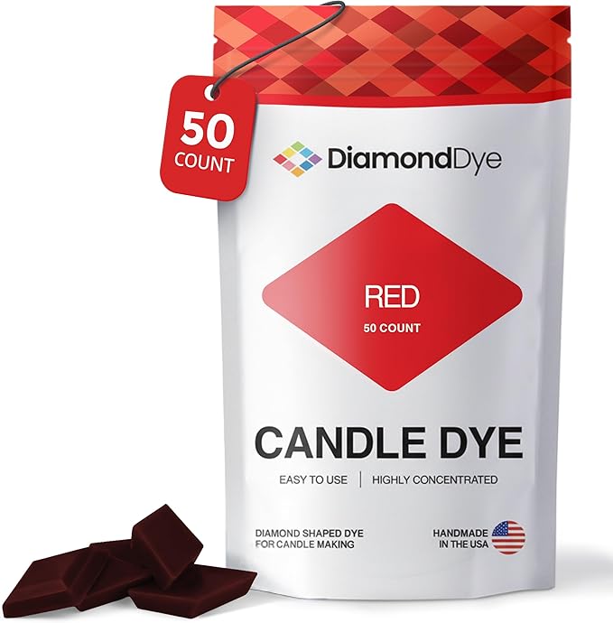 Red Candle Dye - Made in The USA - Premium Colorants - Highly Concentrated - Popular Colors for Paraffin or Soy Wax - Great for Professionals or Hobbyist - 50 Dye Chips