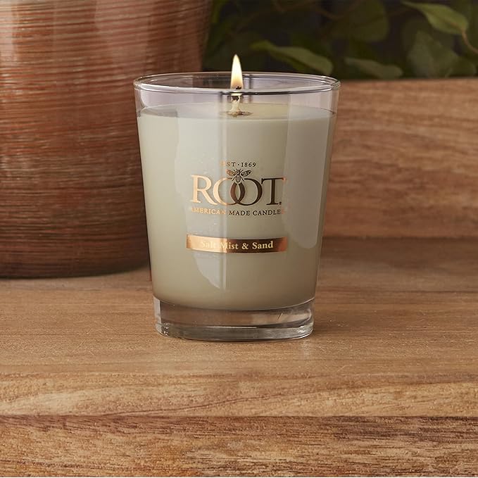 Root Candles Scented Candles Honeycomb Beeswax Blend Premium Handcrafted Candle, Large Veriglass, Salt Mist & Sand