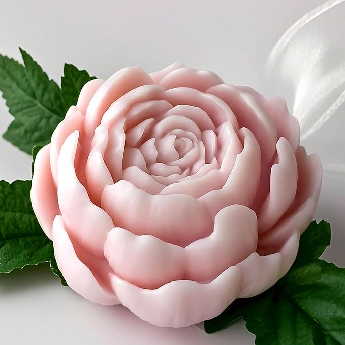 Tulip Flower Succulent Peony Half Open Rose Bud Cylinder Candle & Resin Mold - Resin Casting Silicone Molds for Home Decor & Candle Making Wave Spiral Mold